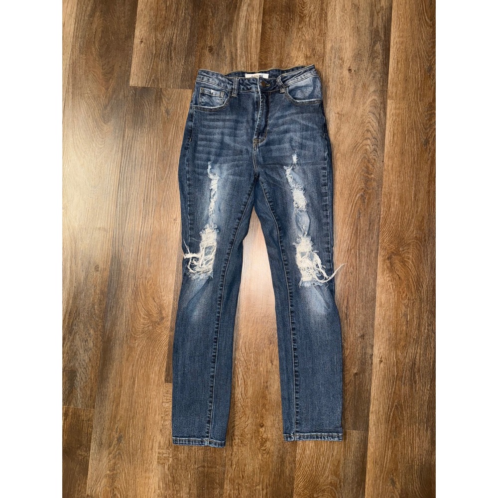 DOGMA Distressed Skinny Jeans Women's Size 7 Blue‎ High Rise Ripped Denim